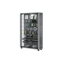 VCM Standvitrine Lumo Mini 59 x 18 x 90 cm Silber