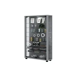 VCM Standvitrine Lumo Mini 59 x 18 x 90 cm Silber