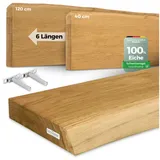 holz4home Wandregal 80 x 0 x 0 cm Eiche Natur