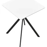 In And OutdoorMatch Stilvoller Esstisch Cleve - Rechteckig - 60x60cm - Weiß - MDF - Dekoratives Design - Weiß