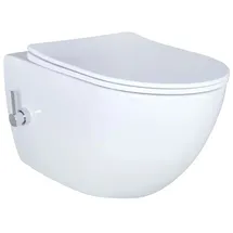 Creavit Design RimOff Hänge WC mit WC-Sitz Weiß spülrandlos