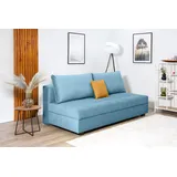 Collection AB Schlafsofa COLLECTION AB "DARIA inklusive Schlafunktion und Bettkasten", blau, B:194cm H:41cm T:90cm, 100%Polyester, Sofas, Schlafsofa, Schlafsofa,Bettfunktion,Bettkasten,inklusive Rückenkissen,Federkern