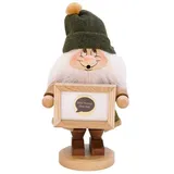 Christian Ulbricht Räuchermann Wichtel mit Bilderrahmen 29,5 cm beige
