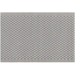 Outdoor Teppich grau 60 x 90 cm ZickZack-Muster Kurzflor MANGO