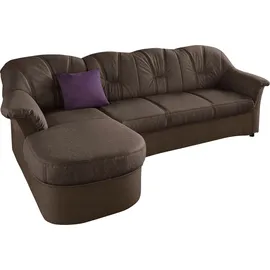 DOMO collection Eckcouch Kunstleder 3-Sitzer Braun