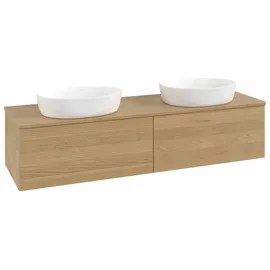 Villeroy & Boch V&B Waschtischunterschrank mit Frontstruktur -Beleuchtung Antao 160x50cm, WBP-farbe honey oak, honey oak