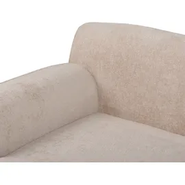 Beliani Ecksofa 3-Sitzer SIMOS Chenillegewebe Beige rechtsseitig