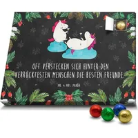 Mr. & Mrs. Panda Schoko Adventskalender Einhorn Sekt - Schwarz - Geschenk, Schokoladen Adventskalender, Einhörner, Unicorn, Pegasus, Anstoßen, Ei... - Schwarz