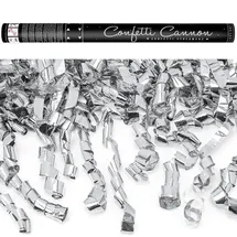 Partydeco Konfettishooter Locken 60 cm Silber