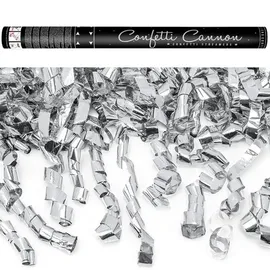 Partydeco Konfettishooter Locken 60 cm Silber