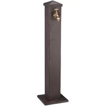 Relaxdays Wasserzapfsäule Eckig Braun