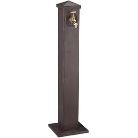 Relaxdays Wasserzapfsäule Eckig Braun