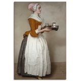 ARTland Wandbild »Das Schokoladenmädchen. Um 1744/45«, Frau, (1 St.), als Alubild Outdoorbild Leinwandbild, Poster, Wandaufkleber beige