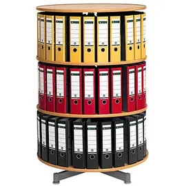 REEF Ordnerdrehsäule buche bis zu 72 Ordner, Komplett drehbar, H: 123,0 cm