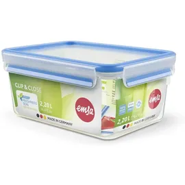 Emsa Frischhaltedose CLIP & CLOSE 9,9 cm hoch transparent 2,2 l,