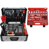 FAMEX 729-18 Werkzeugkoffer gefüllt mit Werkzeug und Steckschlüsselsatz
