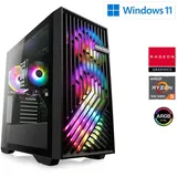 CSL Gaming PC AMD Ryzen 5 7600, 16 GB 500 GB SSD, AMD Radeon Graphics, PC, Schwarz