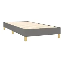 vidaXL Boxspringbett mit Matratze & LED Dunkelgrau 80x200 cm Stoff