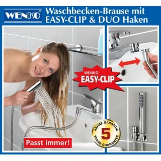 Wenko Waschbeckenbrause mit Duohaken chrom glänzend