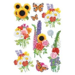 HERMA Schmucketikett moderne Blumen 30 Stück 3369 Decorsticker