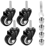 4 Stück 40mm Möbelrolle: Rollen M8x25mm Schraube Bockrollen M8 Schwerlastrollen Lenkrollen für Möbel, 4 ohne Bremsen Möbelrollen, 35 KG 360 Grad Drehung Gummirollen Sesselrollen Outdoor Castors