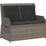 Gartenbank Grau Poly-Rattan - Grau