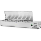 Royal Catering Kühlaufsatzvitrine 150 x 33 cm 7 GN 1/4 Behälter