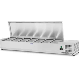 Royal Catering Kühlaufsatzvitrine 150 x 33 cm 7 GN 1/4 Behälter