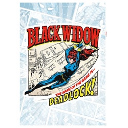 KOMAR Wandtattoo „Black Widow Comic Classic“ Wandtattoos 50 x 70 cm Gr. B/H: 50 cm x 70 cm, Kinder-Comic, bunt Wandtattoos Wandsticker