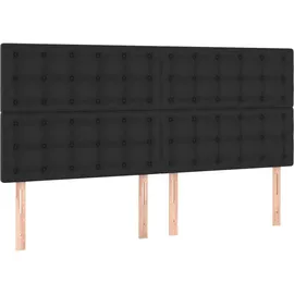 vidaXL Boxspringbett mit Matratze & LED Schwarz 160x200 cm Kunstleder