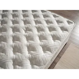 Villa Möbel Eclipse Polsterbett 150x200 - Farbe: Creme - Set: Bettkasten-Kopfteil - Matratze - Creme