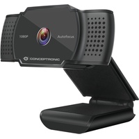 Conceptronic Amdis 2K 1080P Full HD Autofocus Webcam mit Mikrofon schwarz