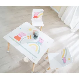 roba Kindersitzgruppe Peppa Pig 60 x 49 x 50 cm Holz weiß mehrfarbig
