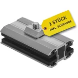 Avoltik 1x Mittelklemme in silber für rahmenlose Solarmodule I robuste PV Laminatklemme für Dünnschichtmodule I rostbeständige Modulklemme Solar aus Aluminium I Klemme zur Solarmodulbefestigung