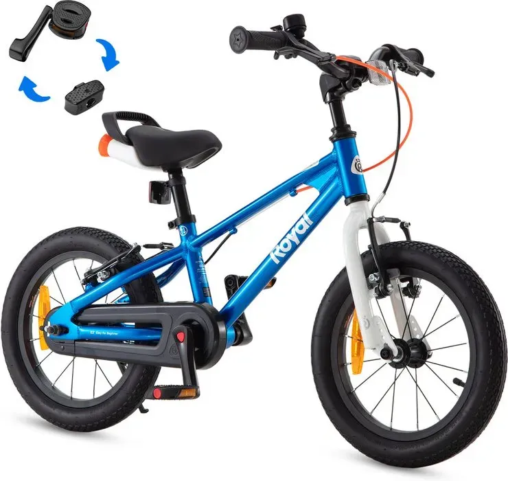 RoyalBaby + Kids Fahrrad + Aluminium EZ Freestyle + 14 Zoll Blau, Nettogewicht 7.4 kg