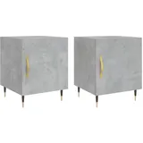 vidaXL Nachttische 2 Stk. Betongrau 40x40x50 cm Holzwerkstoff