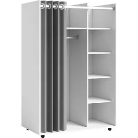 Pol-Power Kleiderschrank Jenke 100 x 145 x 50 cm Weiß/Grau