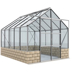 VITAVIA Gewächshaus »Cassandra«, 8,3 m2, Stein/Aluminium/ESG Glas, winterfest - silberfarben