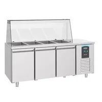 CombiSteel Gastro Kühltisch Kühltheke Saladette 4x 1/1GN, 3 Türen, 1865x700x850mm