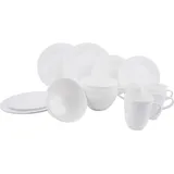 gimex Melamin Geschirr Set Vivid Royal Line Pastell Camping Essgeschirr Teller weiß No Size