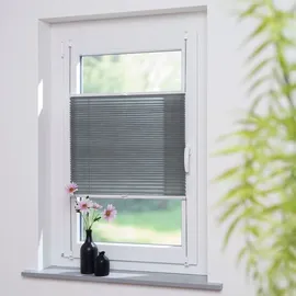 LIEDECO Klemmfix-Plissee Easy 70 x 130 cm Polyester Grau