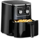 Alpina Heißluftfritteuse 4.5L - Airfryer für 3 bis 4 Personen - Air Fryer mit Einstellbare Temperatur von 80°C bis 200°C - Timer bis zu 60 Minuten - Luftfritteuse 1450W - Schwarz