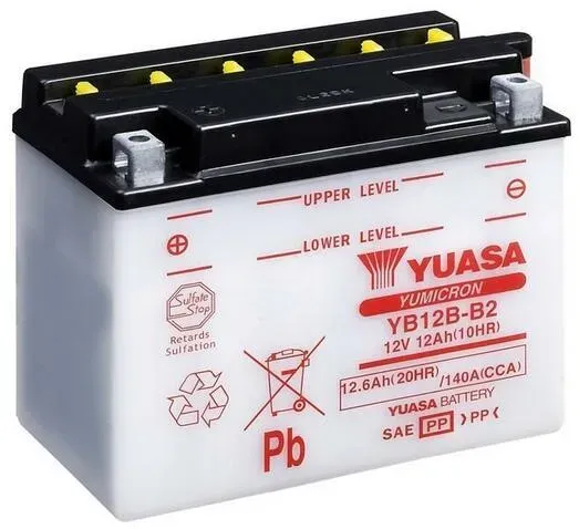 YUASA YUASA conventionele YUASA batterij zonder zuur pack - YB12B-B2 Batterij zonder acid pack