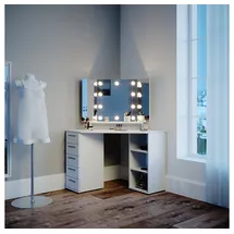 Vicco Eckschminktisch Sofia Weiß mit LED Beleuchtung
