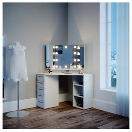 Vicco Eckschminktisch Sofia Weiß mit LED Beleuchtung