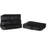 Amazon Essentials 4-teiliges Packwürfel-Reisezubehörset, Gepäckorganizer mit Doppelreißverschluss, Netzoberseite, Polyester, groß, schwarz (früher Amazon Basics)