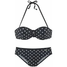 LASCANA Bügel-Bandeau-Bikini Damen Schwarz/Weiß 36 Cup C
