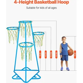 Vevor Basketballkorb Blau 4-Korb 180 x 150 cm