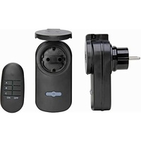 Kopp 292207011 Funk-Set, IP44, schwarz, 1xFernbedienung, 2xAdapter, 1xBatterie,Reichweite ca.