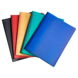 Exacompta 78600E 10x Sichtmappe Recycling-PP flexibel, 100 Hüllen, Opak - Farben sortiert